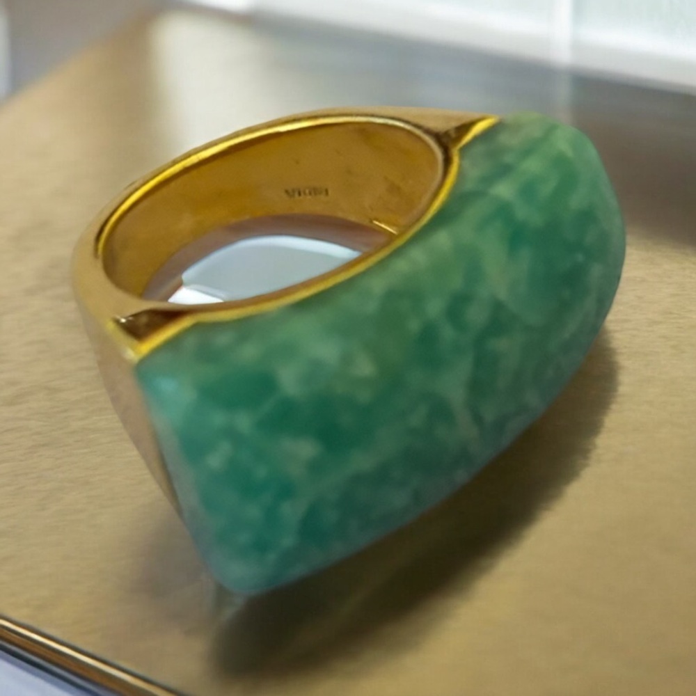 RARITIES RING ON GOLD PLATED BRASS